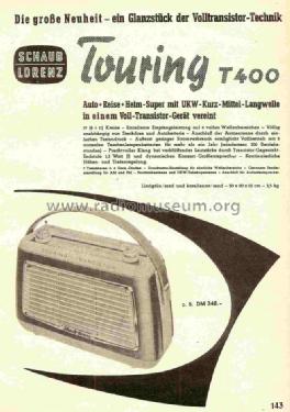 Touring T400 Type 31080, 31081; Schaub und Schaub- (ID = 702721) Radio