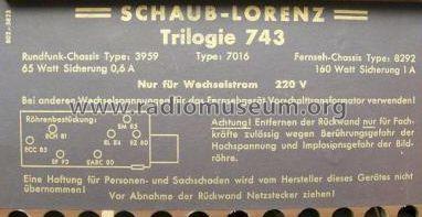 Trilogie 743 7016, Fs-Ch= 8292, Rdf.-Ch= 3959; Schaub und Schaub- (ID = 236746) TV Radio