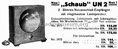 UN2G; Schaub und Schaub- (ID = 1886834) Radio