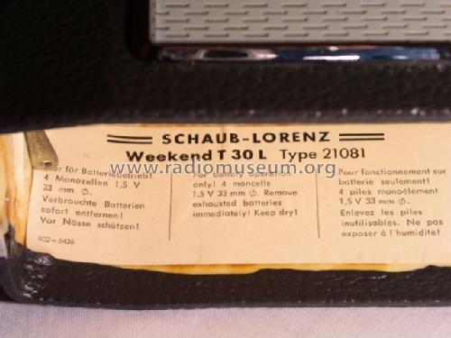 Weekend T30L Type 21080/81/82 84; Schaub und Schaub- (ID = 1589316) Radio