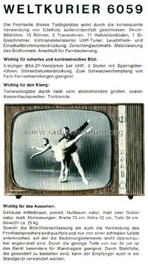 Weltkurier 6059 44184 Ch= 6013; Schaub und Schaub- (ID = 2339653) Televisión