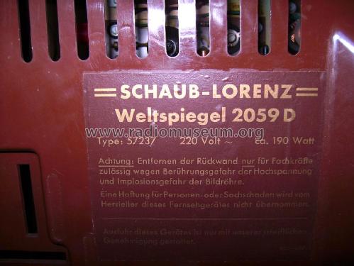 Weltspiegel 2059D Type 57237; Schaub und Schaub- (ID = 453952) Television