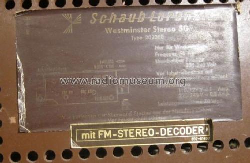 Westminster Stereo 50 202008; Schaub und Schaub- (ID = 1602101) Radio