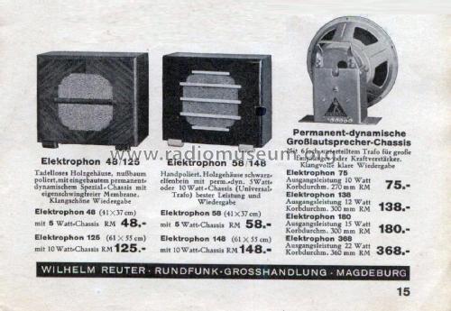 Elektrophon 138; Schiemann, Hugo; (ID = 2817205) Speaker-P