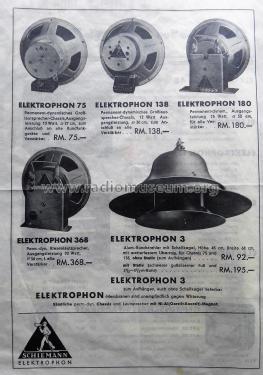 Elektrophon 75; Schiemann, Hugo; (ID = 2603657) Speaker-P