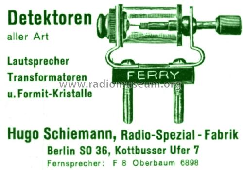 Aufsteckdetektor Ferry; Schiemann, Hugo; (ID = 1702804) Radio part