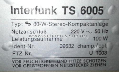 Interfunk 80-W-Stereo-Kompaktanlage TS 6005 - 09632 champ./col.; Schneider (ID = 1663800) Radio