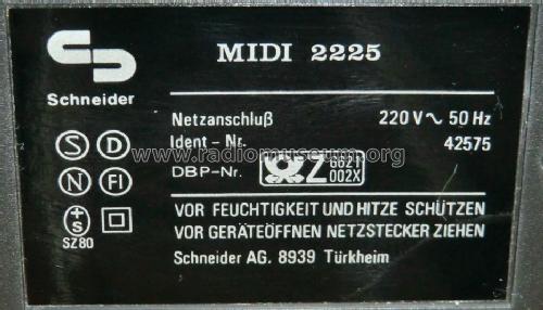 Midi 2225 Ident - Nr. 42575; Schneider (ID = 1698159) Radio