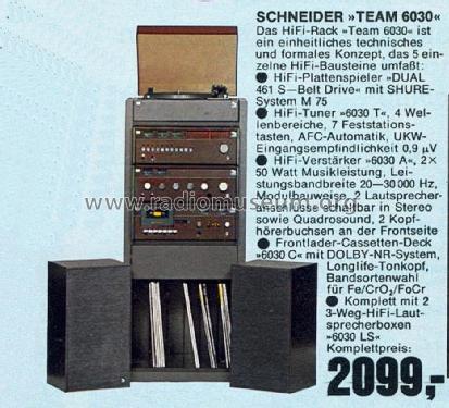 Stereo Cassette Deck Team 6030 C; Schneider (ID = 1762993) R-Player