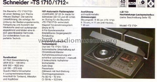 Stereo Musiccenter TS1710; Schneider (ID = 1740034) Radio
