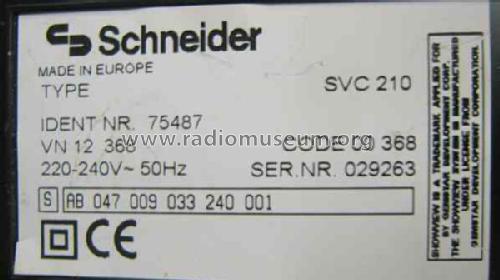 Video Cassette Recorder SVC210; Schneider (ID = 1347542) R-Player