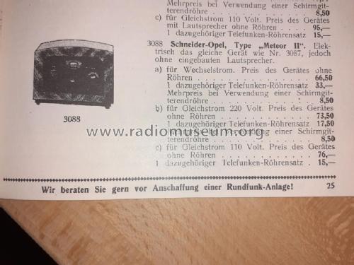 Meteor II G ; Schneider-Opel AG, (ID = 2854079) Radio