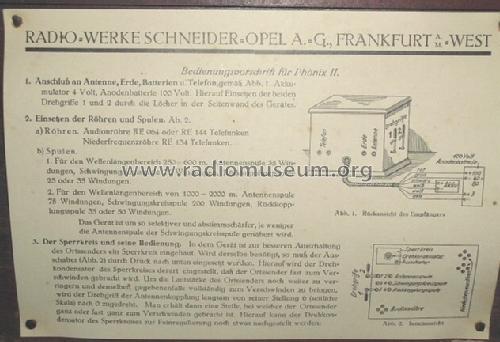 Phönix II SOP II; Schneider-Opel AG, (ID = 111335) Radio