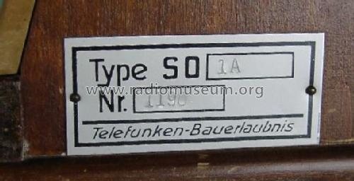 SO1A; Schneider-Opel AG, (ID = 369811) Radio