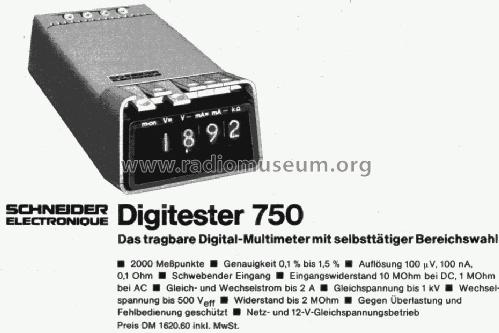 Digitest / Digitester 750; Schneider (ID = 1683741) Equipment