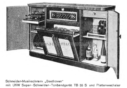 Musikschrank Beethoven Ch= Gerufon Ultraklang 55W; Schneider-Ton, (ID = 2759524) Radio