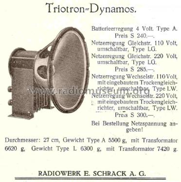 Lautsprecher-Chassis Dynamos A; Schrack Triotron; (ID = 832867) Speaker-P