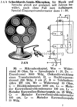 Sende-Mikrophon ; Schuchhardt, (ID = 2232876) Micrófono/PU