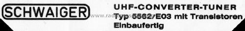 UHF-Converter-Tuner - Einbaufertig 5562/ E01 /E03; Schwaiger, Christian (ID = 1641230) Converter