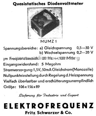 Dioden-Voltmeter MUMZ 1; Elektrofrequenz (ID = 2802227) Equipment