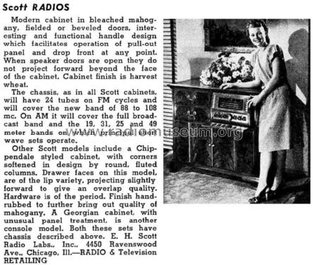 Chippendale post war CH= 800B; Scott Radio Labs.E.H (ID = 1317761) Cabinet