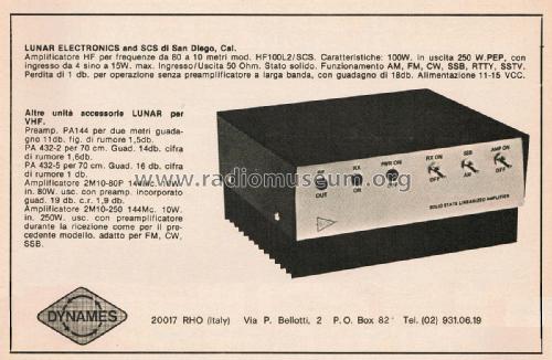 Solid State Linearized Amplifier HF100L2; SCS - Sound Code (ID = 2853691) RF-Ampl.