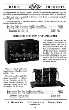 Detector and Two Step Amplifier ; Se-Ar-De brand; (ID = 828432) mod-pre26