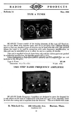 Two Step Radio Frequency Amplifier ; Se-Ar-De brand; (ID = 828433) RF-Ampl.