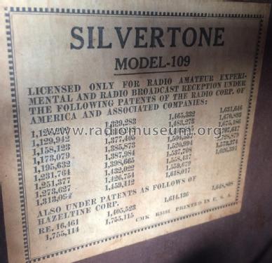 Silvertone 109; Sears, Roebuck & Co. (ID = 2484517) Radio