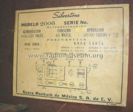 Silvertone 2006 Ch= 35900; Sears, Roebuck de (ID = 1910692) Radio