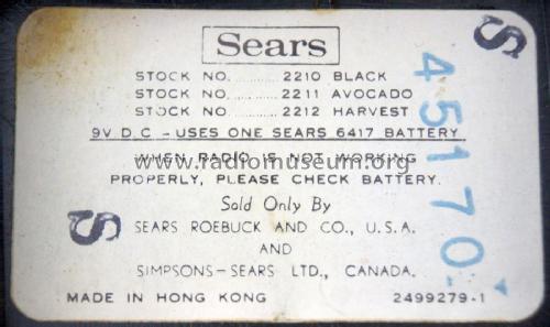 2210; Sears, Roebuck & Co. (ID = 2058581) Radio