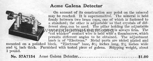 Acme Galena Detector ; Sears, Roebuck & Co. (ID = 2916362) Radio part