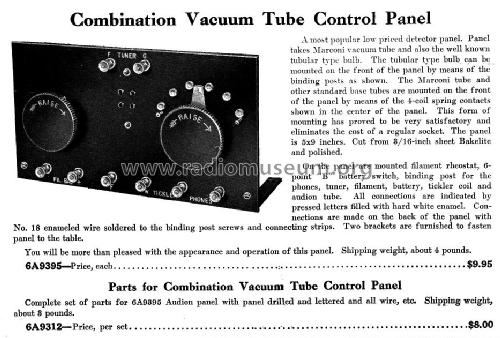 Combination Vacuum Tube Control Panel ; Sears, Roebuck & Co. (ID = 977431) mod-pre26