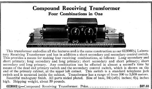 Compound Receiving Transformer ; Sears, Roebuck & Co. (ID = 978435) mod-pre26