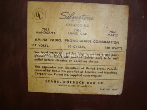 Silvertone 7061 Ch= 528.46200; Sears, Roebuck & Co. (ID = 1541105) Radio