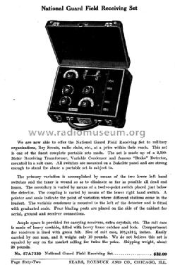 National Guard Field Receiving Set ; Sears, Roebuck & Co. (ID = 1071501) Crystal