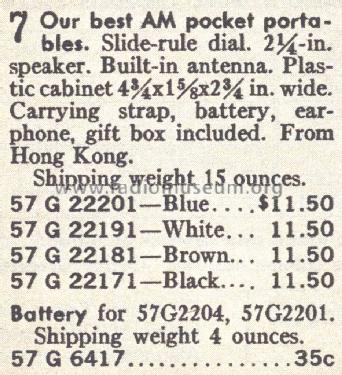 Silverone 22171 Order= 57H 22171; Sears, Roebuck & Co. (ID = 1681517) Radio