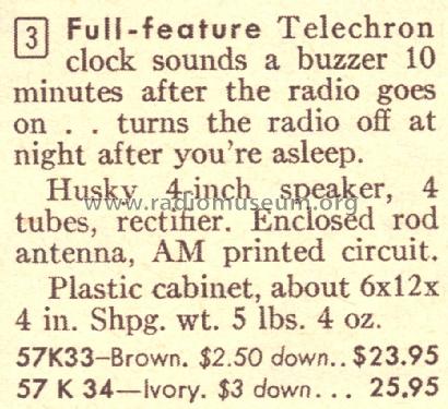 Silvertone 33 Ch= 528.53630 Order=57K 33; Sears, Roebuck & Co. (ID = 1659919) Radio