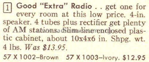 Silvertone 1003 Order=57H 1003; Sears, Roebuck & Co. (ID = 1644631) Radio