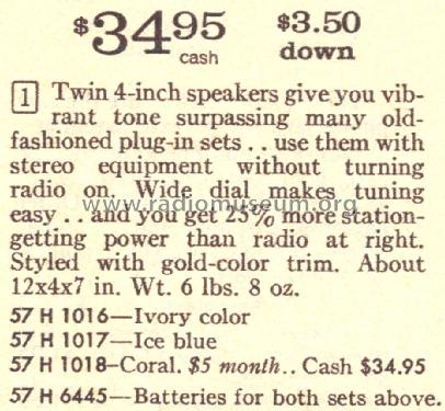 Silvertone 1016 Order=57H 1016; Sears, Roebuck & Co. (ID = 1660819) Radio