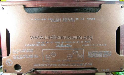 Silvertone 1017 Ch= 528.210; Sears, Roebuck & Co. (ID = 407742) Radio