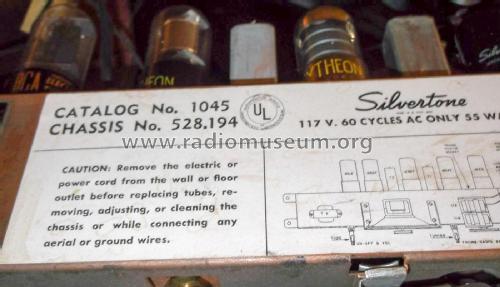 Silvertone 1045 and 1045L Ch= 528.194 Order=57F 01045; Sears, Roebuck & Co. (ID = 2679059) Radio