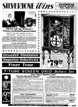 Silvertone 107A 7-Tube Screen Grid Order= 57DM 1074 or 1076; Sears, Roebuck & Co. (ID = 1256010) Radio