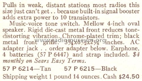 Silvertone 10 6214 Ch= 132.621401 Radio Sears, Roebuck & Co