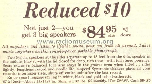 Silvertone 1264 Order=57X 1264L; Sears, Roebuck & Co. (ID = 1666744) R-Player