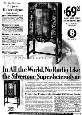 Silvertone 1320C Order= 57FM 1321C or 1320C; Sears, Roebuck & Co. (ID = 1260453) Radio