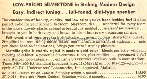 Silvertone 14 Ch= 478.239 Order=57F 014; Sears, Roebuck & Co. (ID = 1616743) Radio