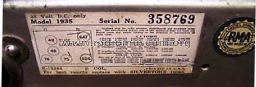 Silvertone Order= 57KM 1935; Sears, Roebuck & Co. (ID = 670829) Radio