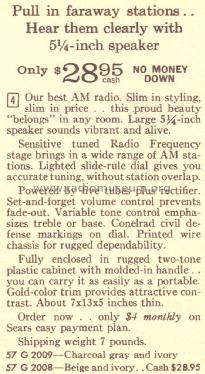 Silvertone 2009 Ch= 132.63701, Order= 57G 2009; Sears, Roebuck & Co. (ID = 1671020) Radio