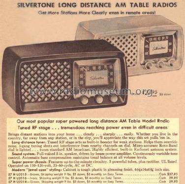 Silvertone 2014 Ch= 132.40500 Order= 57H U2014; Sears, Roebuck & Co. (ID = 1603408) Radio